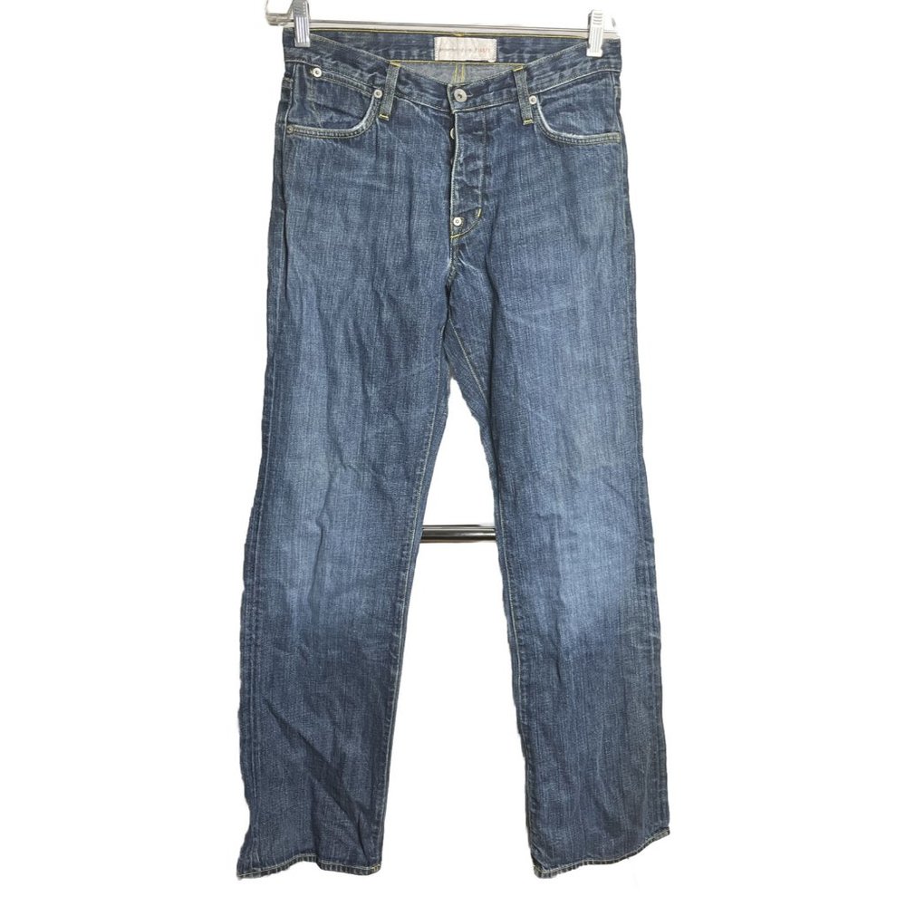 Paper Denim Cloth Metro One Men Jeans 30 31x32 Button Fly Blue Straight Leg USA